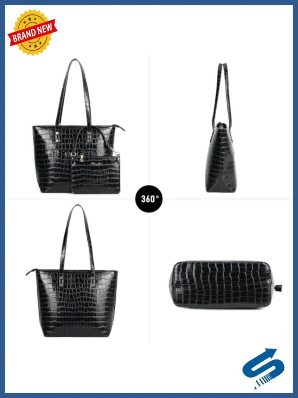 Medium PU Leather Top Handle Tote Bag with Zipper